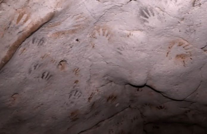 The children's handprints have been determined by archaeologists to be more than 1,200 years old.