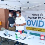 Covid-19 rapid testing station in Cancún