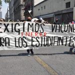 Students marching in Mexico City's streets on Monday to protest a federal government proposal that schools return to in-person classes next month.