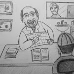 Mexican doctor explaining EKG