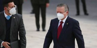Mexico Supreme Court Chief Justice Arturo Zaldivar leaving the National Palace
