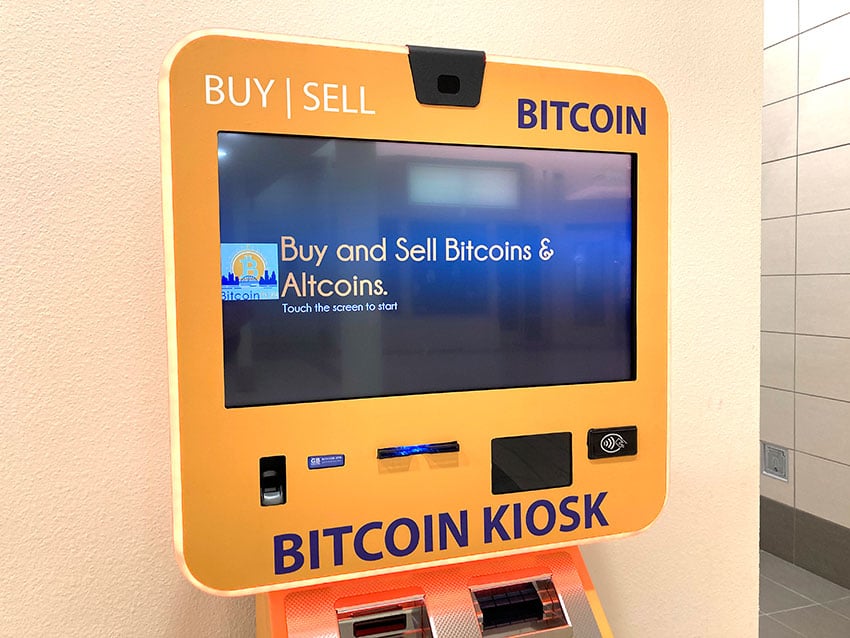 A bitcoin kiosk in Eureka, California.