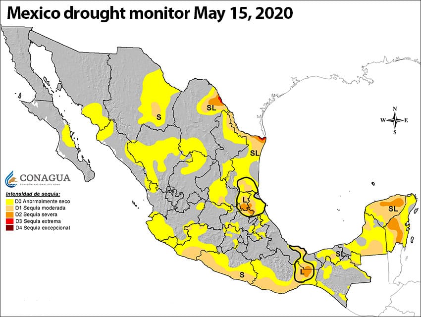 mexico drought map