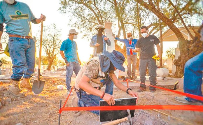 The exhumation process began Monday in Torreón.