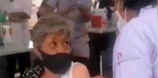 The woman who was injected with an empty syringe.