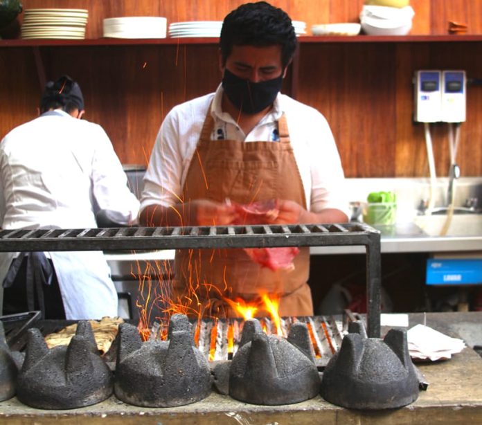 Chef Alam Méndez at Pasillo de Humo, Mexico City