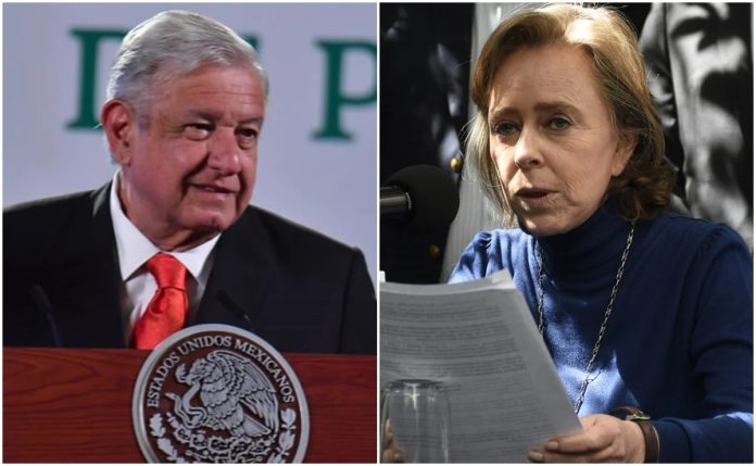 President Lopez Obrador, Mexicans Against Corruption and Impunity head Maria Amparo Casar