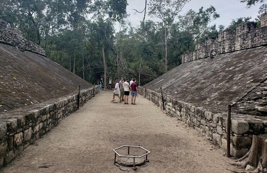 Ball court Coba ruins in Yucatan