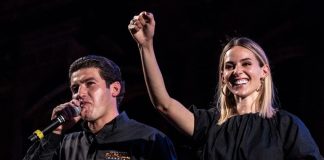 Governor-elect of Nuevo León Samuel García with wife Mariana Rodríguez