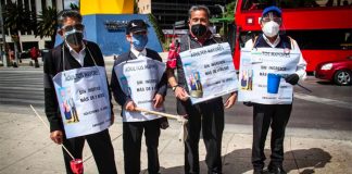 Seniors marched in protest against Walmart Wednesday in Mexico City.