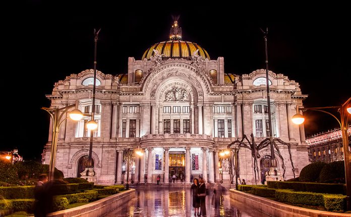 The Palace of Fine Arts in Mexico City.