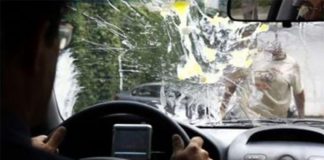 Drivers are blinded when an egg attack occurs.