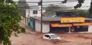 Flooding in Guerrero on the weekend.