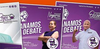 Campaign materials of the Fuerza Militar in Naucalpan.