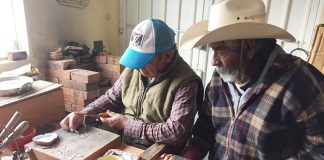 José Wilibaldo García and Gregorio Garcia Ruiz in their jewelry workshop, San Felipe, México state