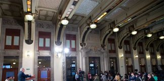 Journalists at work this week in the National Palace.