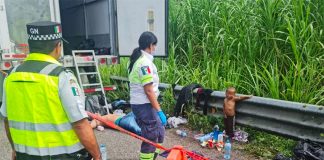 Security officials and the young child