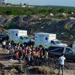 Rescue workers at the mine in Múzquiz.