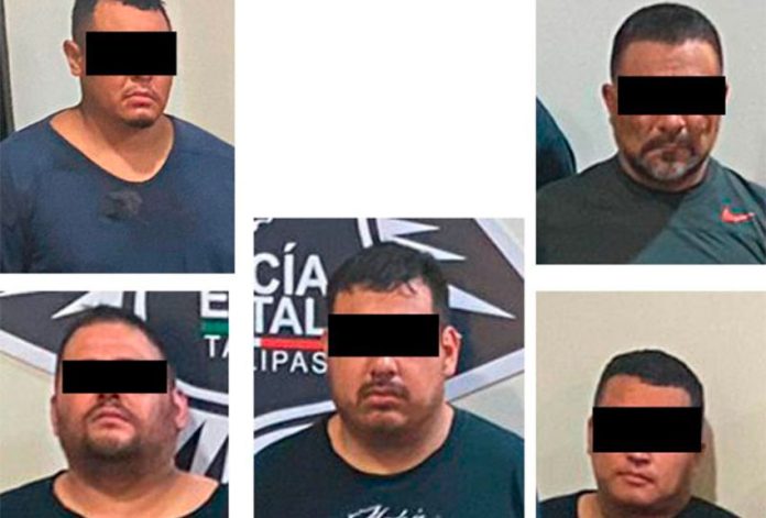'La Vaca,' center, and four others arrested in connection with the Reynosa shootings.