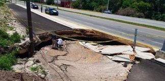 Damage on the highway last February.