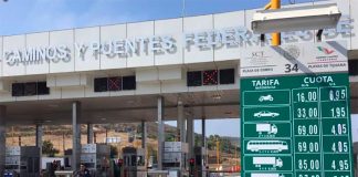A toll plaza in Baja California.