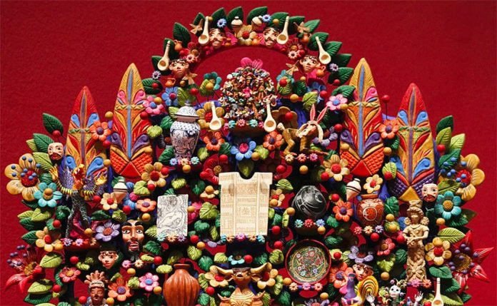 A tree of life sculpture from Metepec, México state.