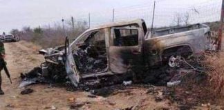 One of the vehicles discovered near 18 bodies on Friday.