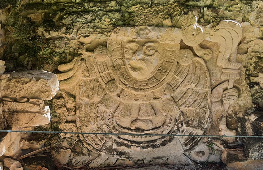sculpture from Palenque ruins North Group, Chiapas