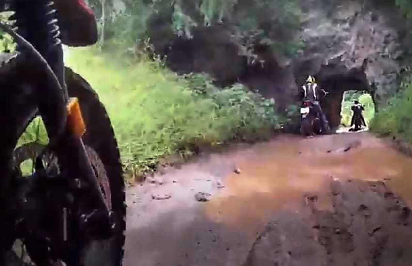 Motorcyclists on road to San Pedro Analco, Jalisco