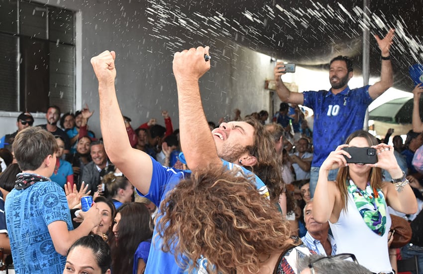 Chipilo resident Steffen Merlo Guridi reacts to Italy's win in UEFA Euro Championship
