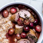 Grapes and sausage oatmeal
