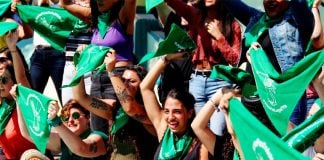 Supporters of decriminalization celebrate the vote in Veracruz.
