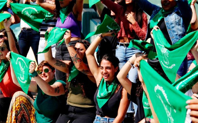 Supporters of decriminalization celebrate the vote in Veracruz.