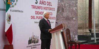 The president speaks at the National Palace on Thursday.