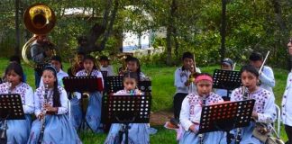 Members of the philharmonic band are short 10 wind instruments.