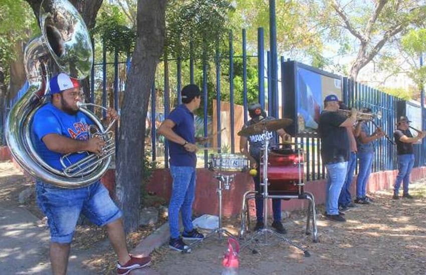 banda band on streets of Mazatlán