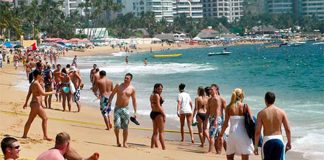 tourists on the beach