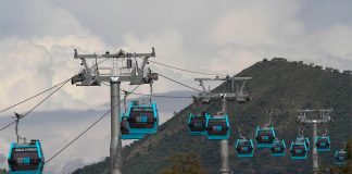 Mexico City's busy cable car system.