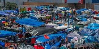 The camp at Chaparral in a photo taken in early May.