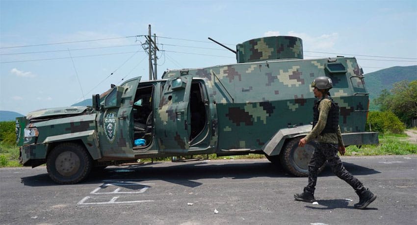 Armored sicario transport.