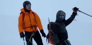 The two climbers at the summit of Denali.