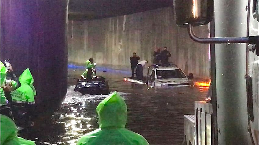 Floodwaters in Atizapán.