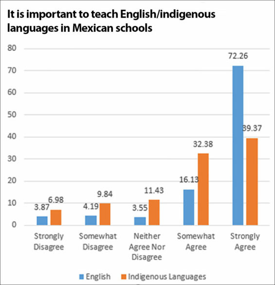 More people supported English education than supported the teaching of indigenous languages.