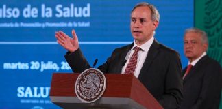 The deputy health minister speaks to reporters