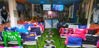 Inside Puebla's new Maradonian church.