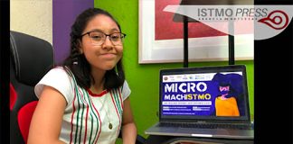 Filmmaker Morales at her computer.