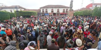 Wednesday's rally by the Pueblos Unidos in Ario de Rosales.