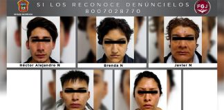 Suspects in the kidnapping case in Tlalnepantla.