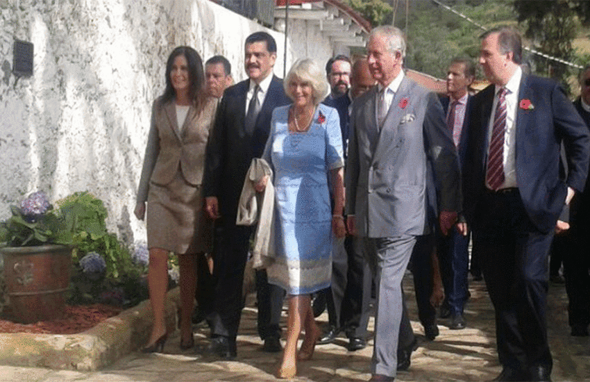 Prince Charles and the Duchess of Cornwall in Real del Monte in 2014