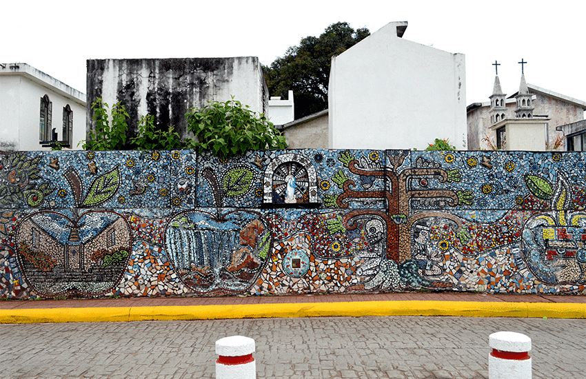 mosaic mural in Zacatlán de las Manzanas, Puebla
